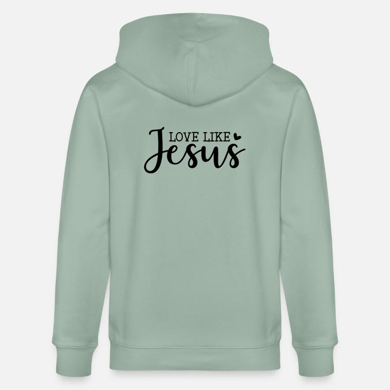 Aimer comme Jésus - Veste à capuche bio CULTIVATOR Stanley/Stella Unisexe - vert de gris clair