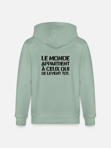 Citation - Le Monde - Veste à capuche bio CULTIVATOR Stanley/Stella Unisexe - vert de gris clair