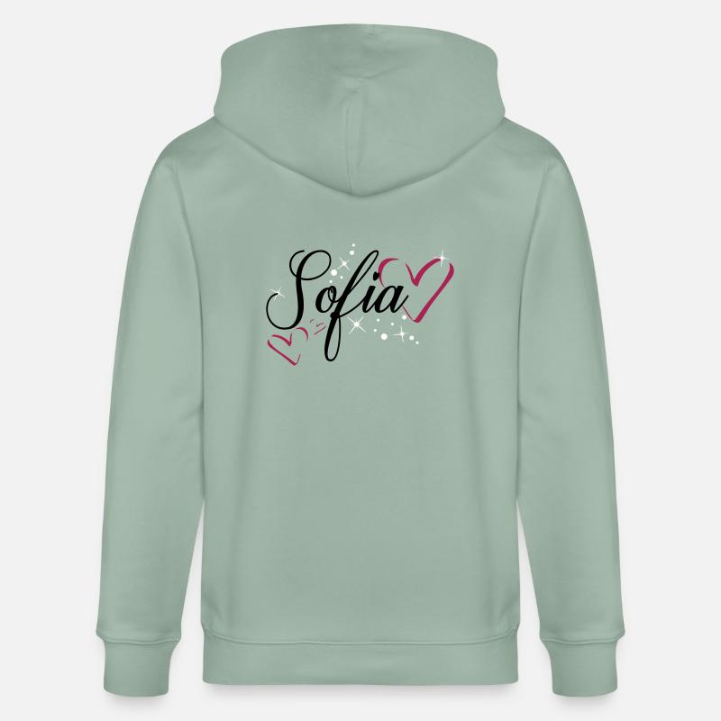 Sofia Name Vorname - Stanley/Stella Unisex Bio-Kapuzenjacke CULTIVATOR  - Helles Graugrün