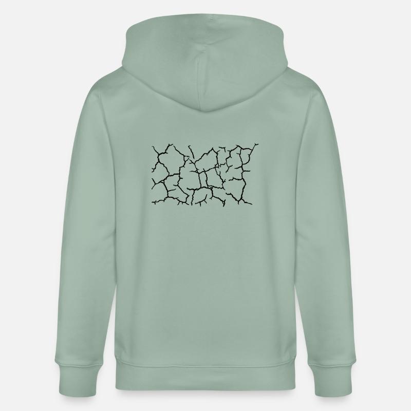 Boden Risse Muster Textur - Stanley/Stella Unisex Bio-Kapuzenjacke CULTIVATOR  - Helles Graugrün
