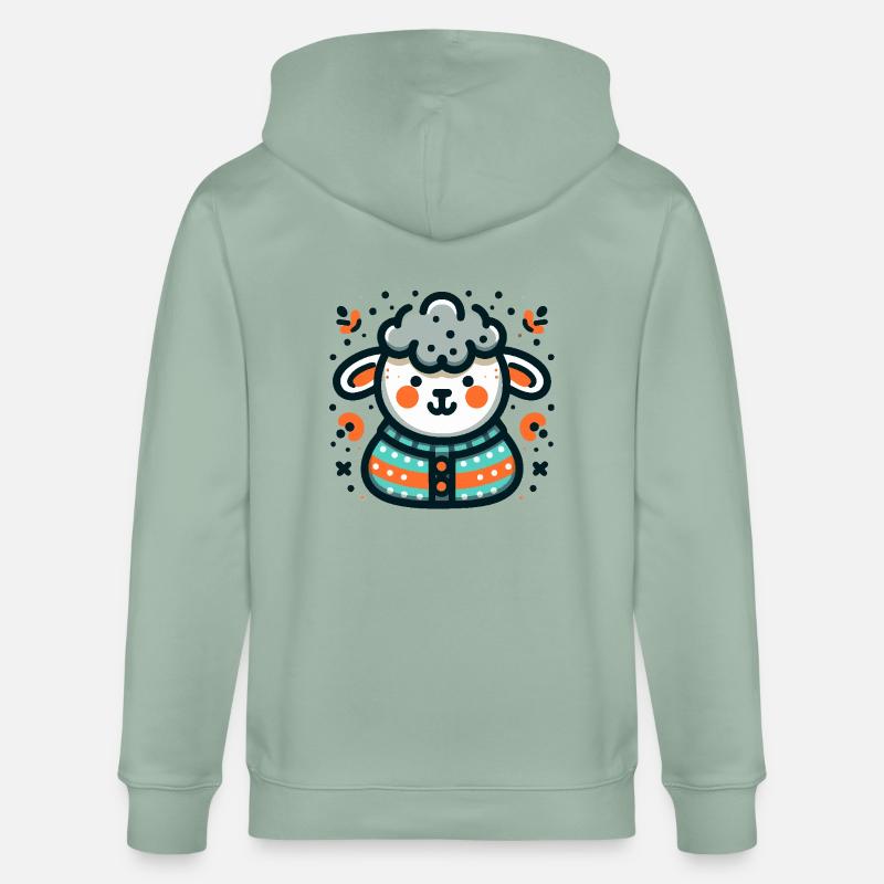 Mouton mignon dans un pull - Veste à capuche bio CULTIVATOR Stanley/Stella Unisexe - vert de gris clair