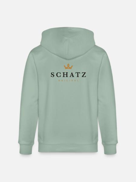 Schatz Original Familienlogo - Stanley/Stella Unisex Bio-Kapuzenjacke CULTIVATOR - Helles Graugrün