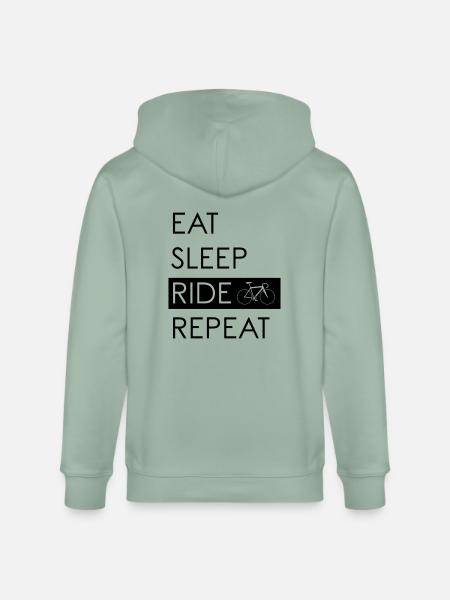 EAT SLEEP RIDE REPEAT - Stanley/Stella CULTIVATOR Unisex Organic Hooded Jacket - aloe