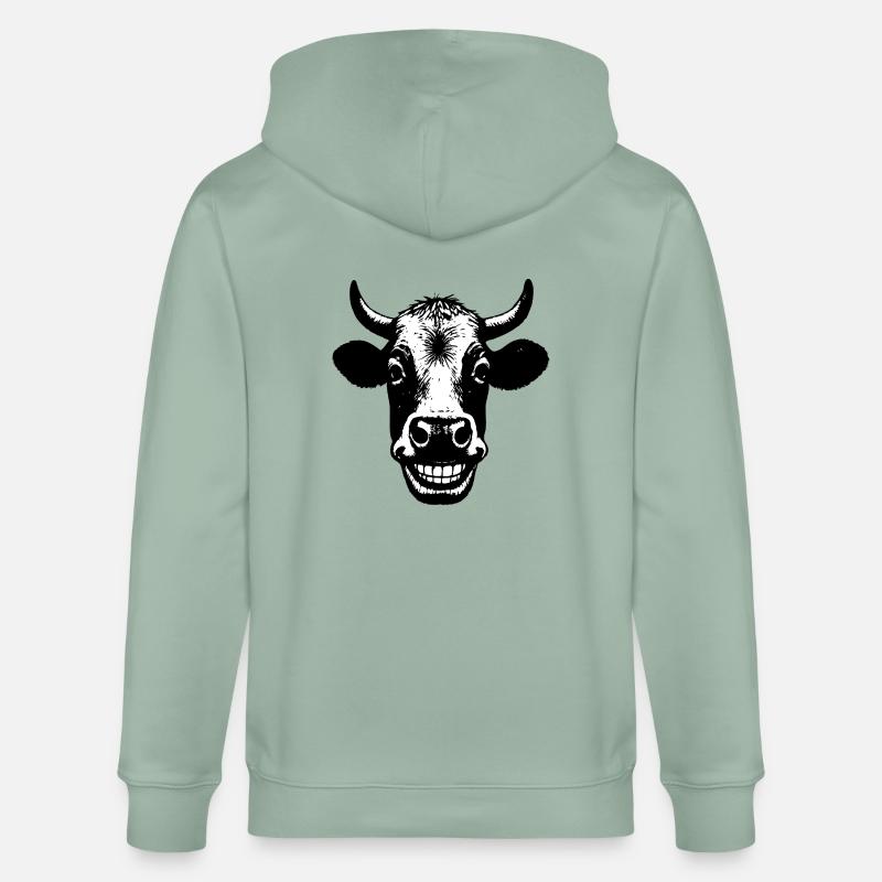 Vache souriante - Veste à capuche bio CULTIVATOR Stanley/Stella Unisexe - vert de gris clair
