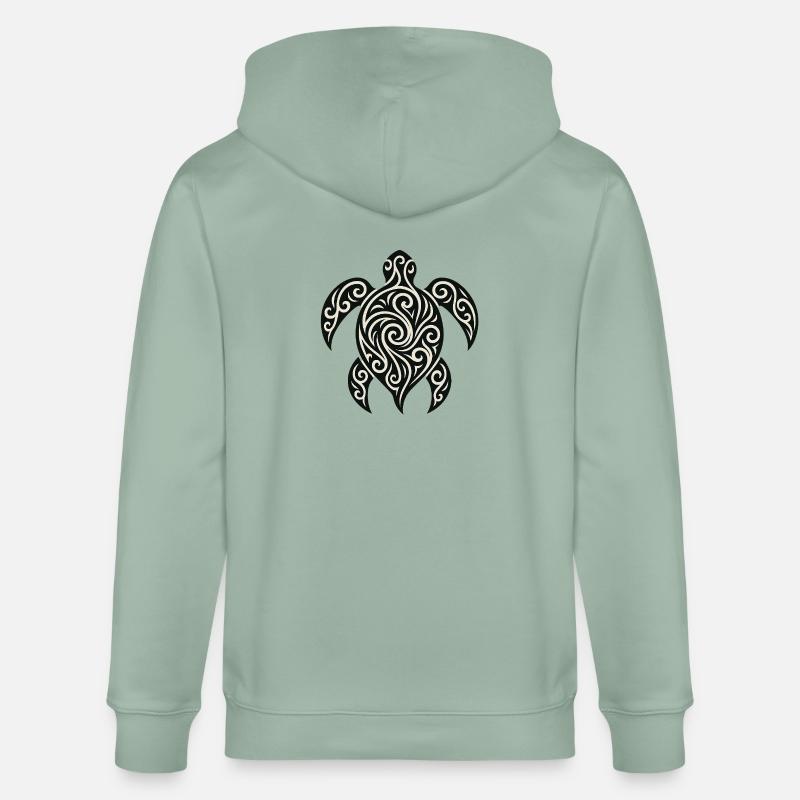 Mana Honu – Polynesian Turtle - Stanley/Stella Unisex Bio-Kapuzenjacke CULTIVATOR  - Helles Graugrün
