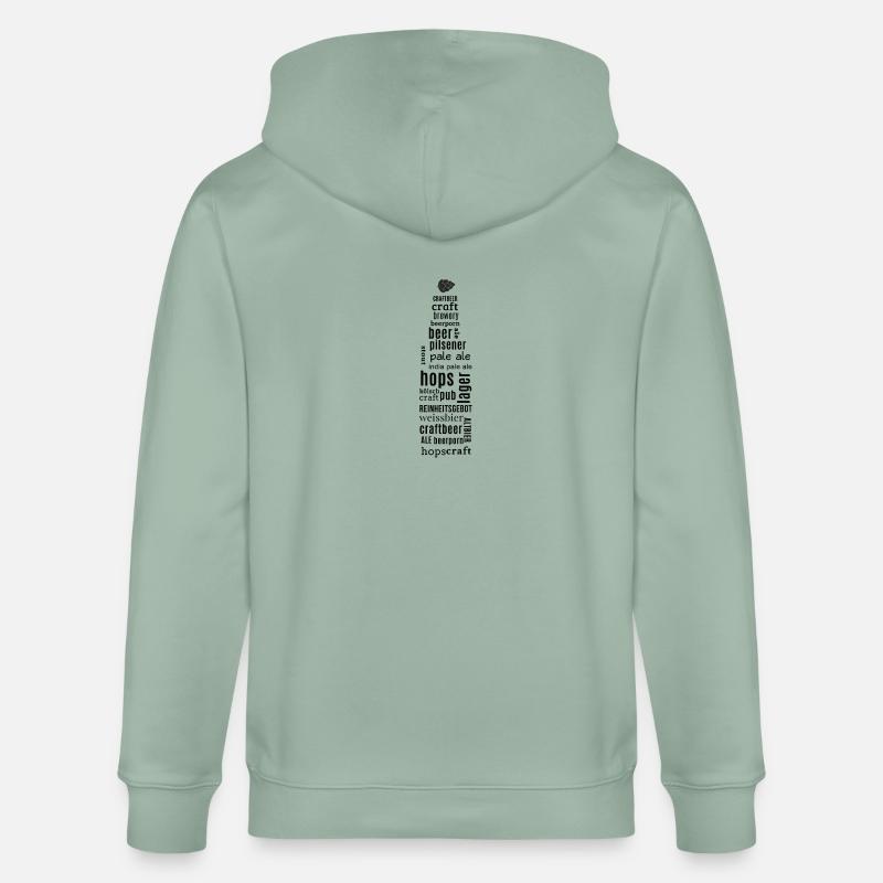 Bier - Bierflasche - Geschenk - Stanley/Stella Unisex Bio-Kapuzenjacke CULTIVATOR  - Helles Graugrün