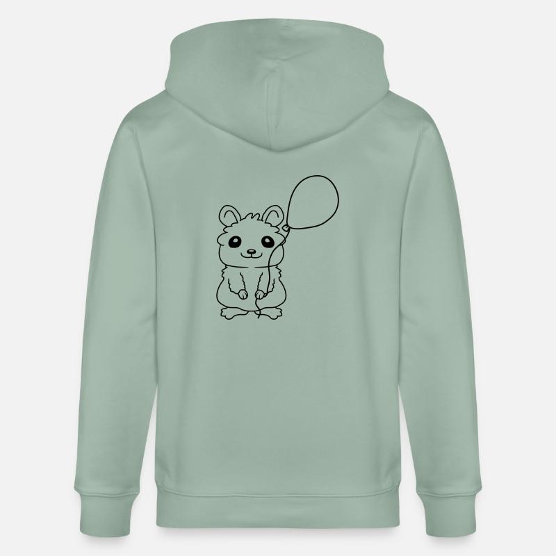 Hamster Balloon Gift Idea Comic - Veste à capuche bio CULTIVATOR Stanley/Stella Unisexe - vert de gris clair