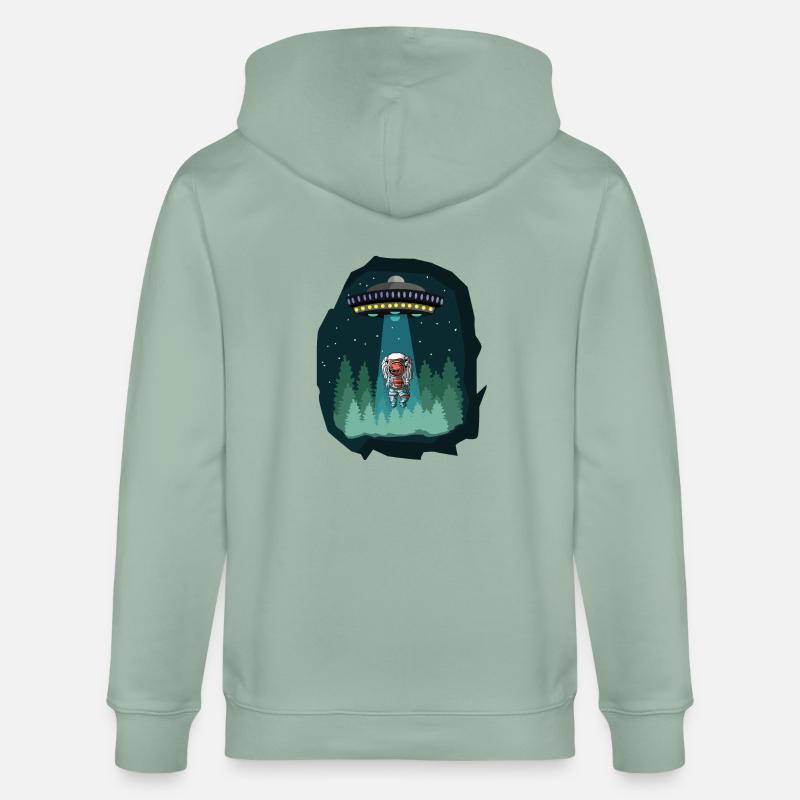 Astronaute de l'espace dinosaure - Veste à capuche bio CULTIVATOR Stanley/Stella Unisexe - vert de gris clair