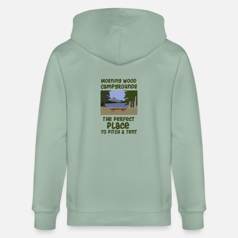 Camping Spruch Zelten - Stanley/Stella Unisex Bio-Kapuzenjacke CULTIVATOR  - Helles Graugrün