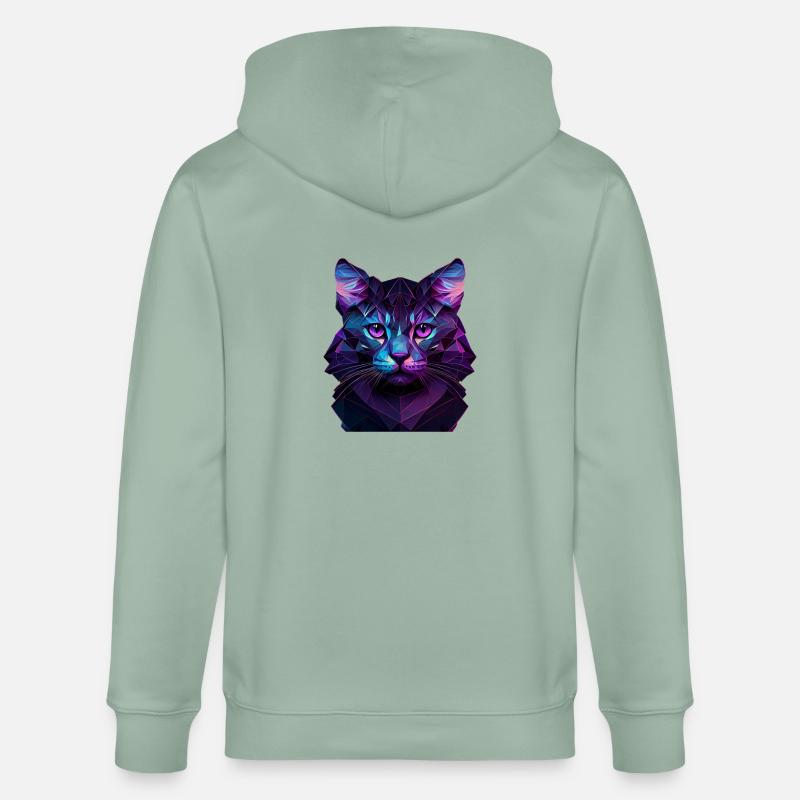 Chaton Chaton Chat Polygone Chat - Veste à capuche bio CULTIVATOR Stanley/Stella Unisexe - vert de gris clair