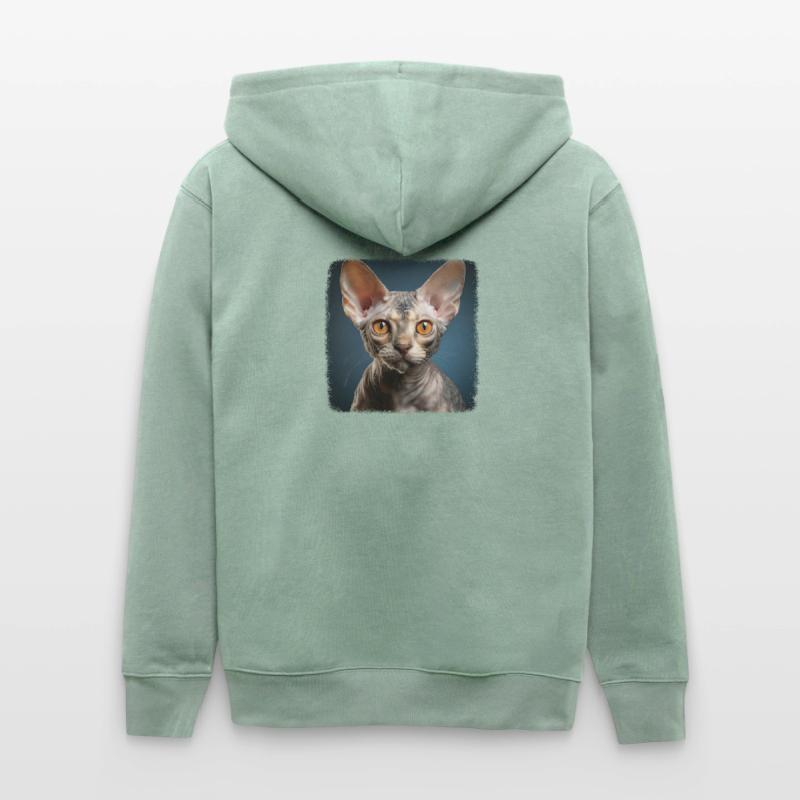 Devon Rex Kätzchen Devon Rex Katze Stanley/Stella Unisex Bio-Kapuzenjacke CULTIVATOR 