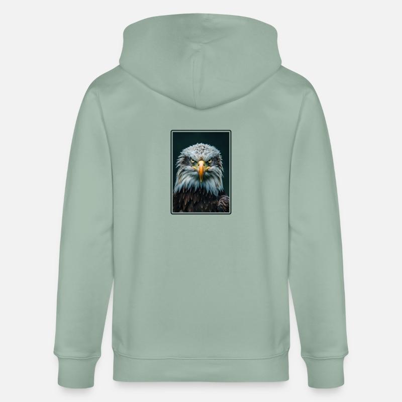 Bald Eagle Weißkopfseeadler - Stanley/Stella Unisex Bio-Kapuzenjacke CULTIVATOR  - Helles Graugrün