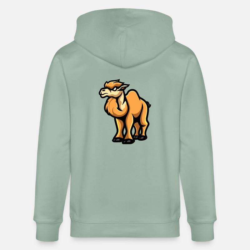 Kamel Comic - Stanley/Stella Unisex Bio-Kapuzenjacke CULTIVATOR  - Helles Graugrün