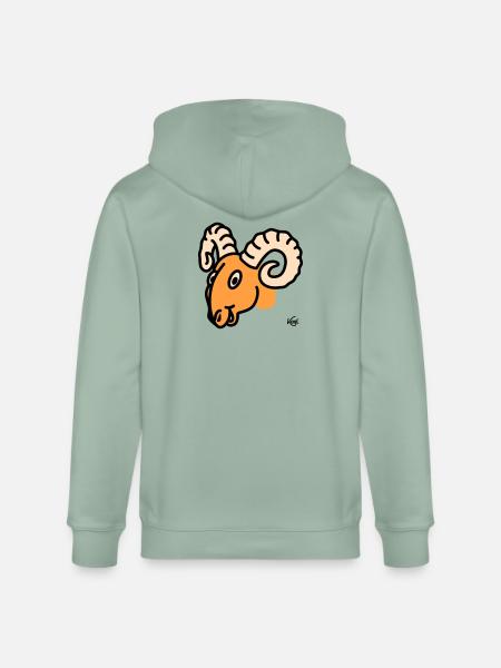 Aries large - Stanley/Stella CULTIVATOR Unisex Organic Hooded Jacket - aloe