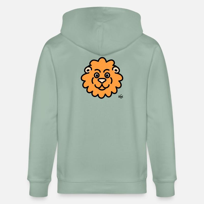 Löwe groß - Stanley/Stella Unisex Bio-Kapuzenjacke CULTIVATOR  - Helles Graugrün