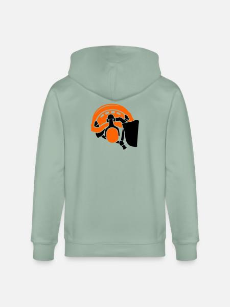 Forsthelm Baumpflege Waldarbeiter Holzfäller - Stanley/Stella Unisex Bio-Kapuzenjacke CULTIVATOR - Helles Graugrün