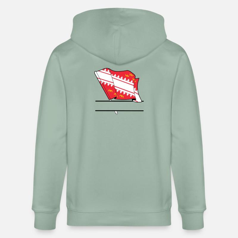 Drapeau d’Alsace avec boîte de texte - Veste à capuche bio CULTIVATOR Stanley/Stella Unisexe - vert de gris clair