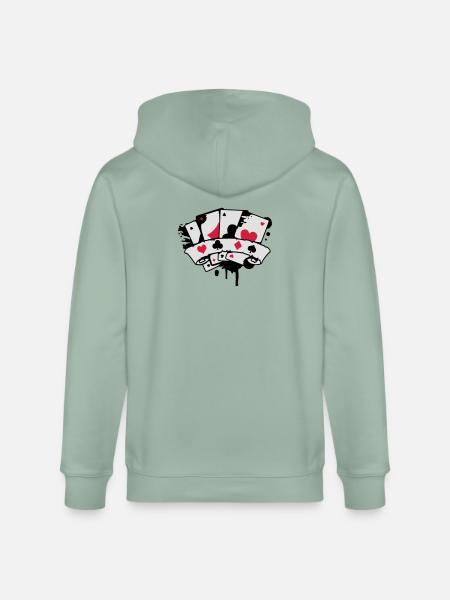 Carte da gioco e striscioni - Felpa con cappuccio ecologica unisex CULTIVATOR di Stanley/Stella - verde-grigio chiaro
