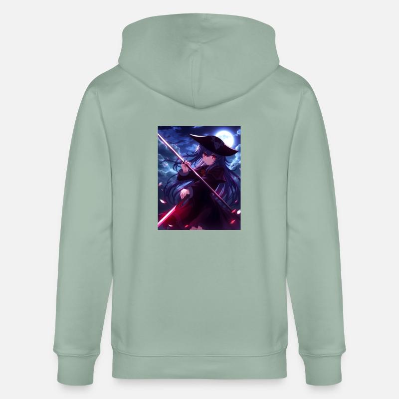 Conception de l’anime Scythe - Veste à capuche bio CULTIVATOR Stanley/Stella Unisexe - vert de gris clair
