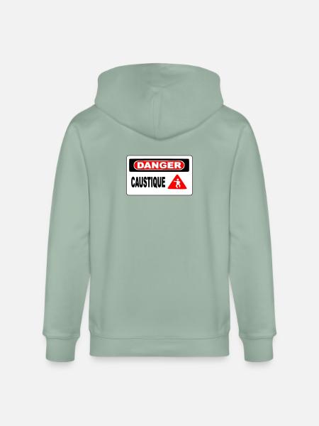 Panneau Danger Caustique - Veste à capuche bio CULTIVATOR Stanley/Stella Unisexe - vert de gris clair