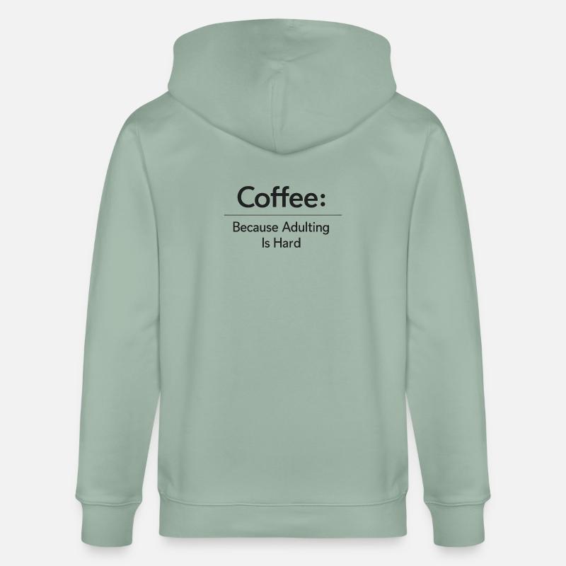 Coffee because murder is wrong - Stanley/Stella Unisex Bio-Kapuzenjacke CULTIVATOR  - Helles Graugrün