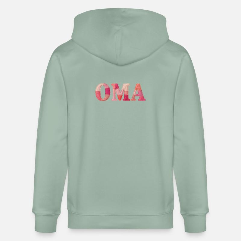 OMA Cozy Patchwork Statement Gift - Stanley/Stella CULTIVATOR Unisex Organic Hooded Jacket - aloe