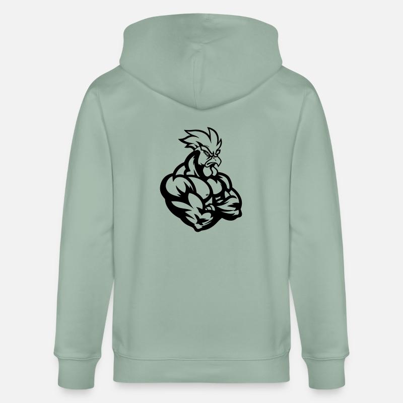Hahn Comic - Stanley/Stella Unisex Bio-Kapuzenjacke CULTIVATOR - Helles Graugrün