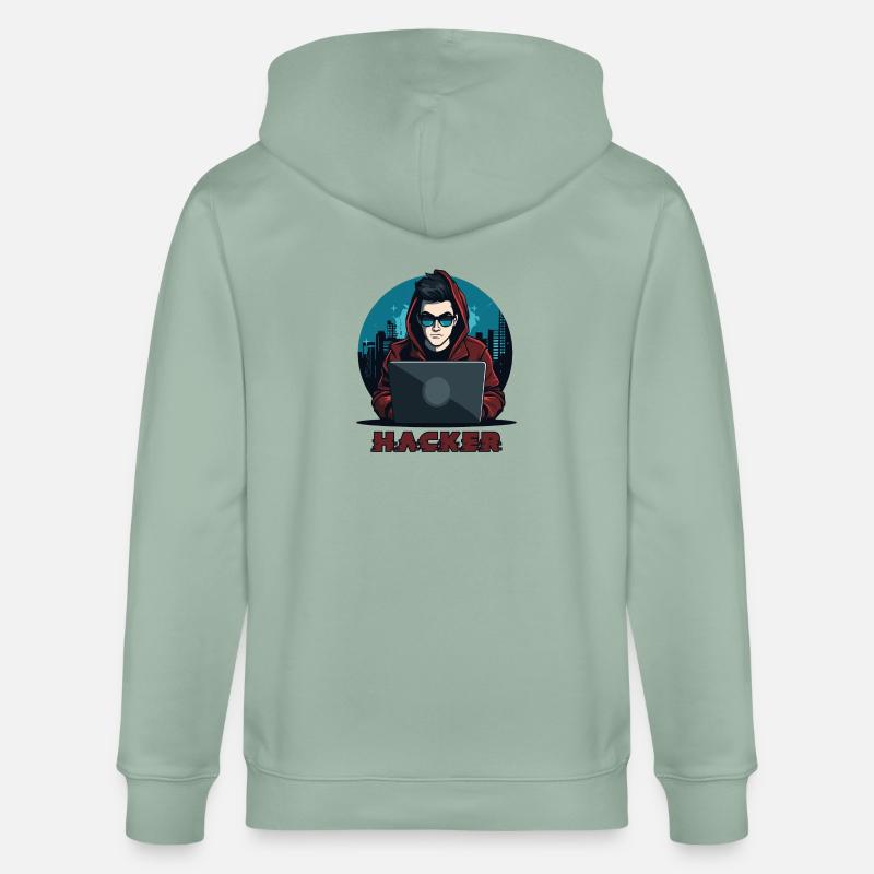 Hacker Sonnenbrille Hacker Anonymous Hacker - Stanley/Stella Unisex Bio-Kapuzenjacke CULTIVATOR  - Helles Graugrün