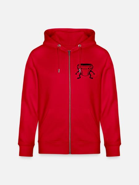 Living Diaper Face - Stanley/Stella CULTIVATOR  Unisex Organic Hooded Jacket - red