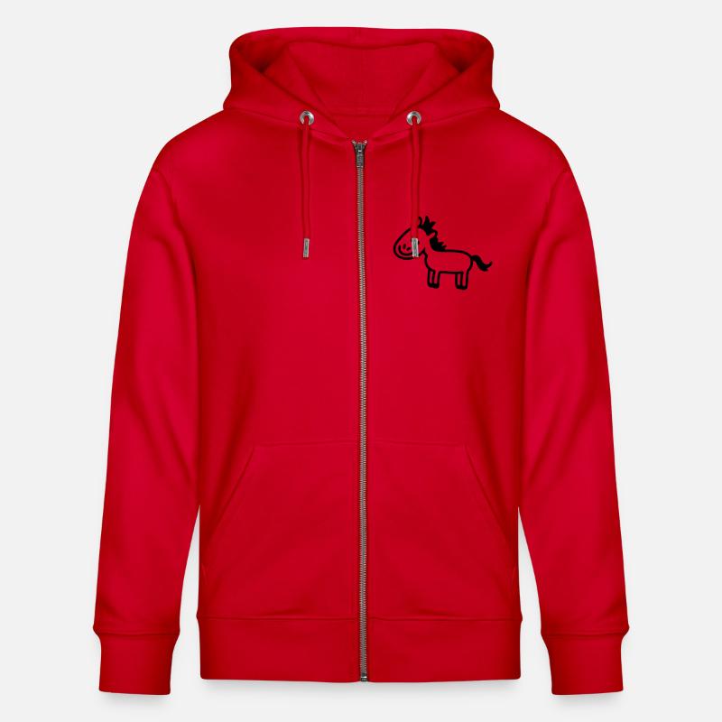 Pony Pferdchen - line - Stanley/Stella Unisex Bio-Kapuzenjacke CULTIVATOR  - Rot