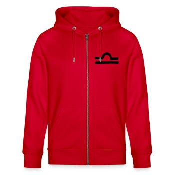 libra zodiac - Stanley/Stella CULTIVATOR  Unisex Organic Hooded Jacket - red - Front - Nico (186cm) & Anna (173cm)