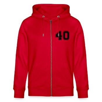 40 - Veste à capuche bio CULTIVATOR Stanley/Stella Unisexe - rouge - Devant - Nico (186cm) & Anna (173cm)