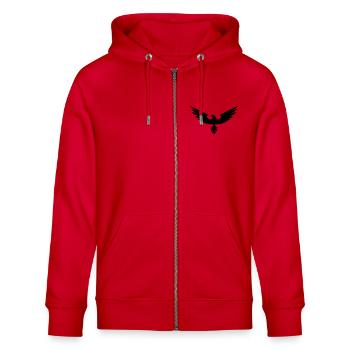 hawk - Stanley/Stella CULTIVATOR  Unisex Organic Hooded Jacket - red - Front - Nico (186cm) & Anna (173cm)