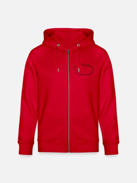 Speech Bubble Cloud Design - Stanley/Stella CULTIVATOR  Unisex Organic Hooded Jacket - red