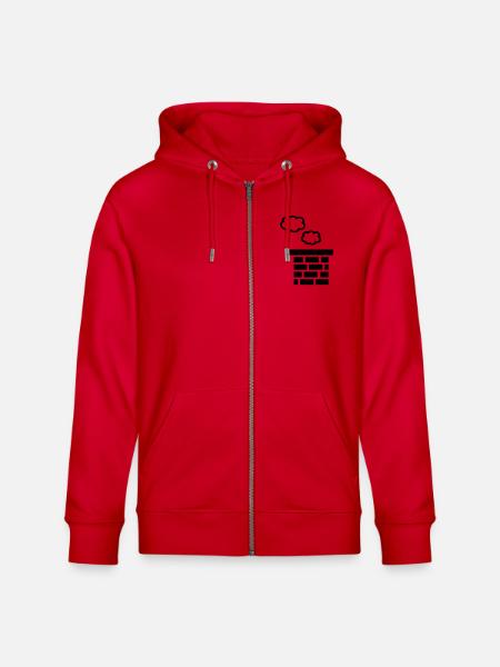 Chimney - Stanley/Stella CULTIVATOR Unisex Organic Hooded Jacket - red