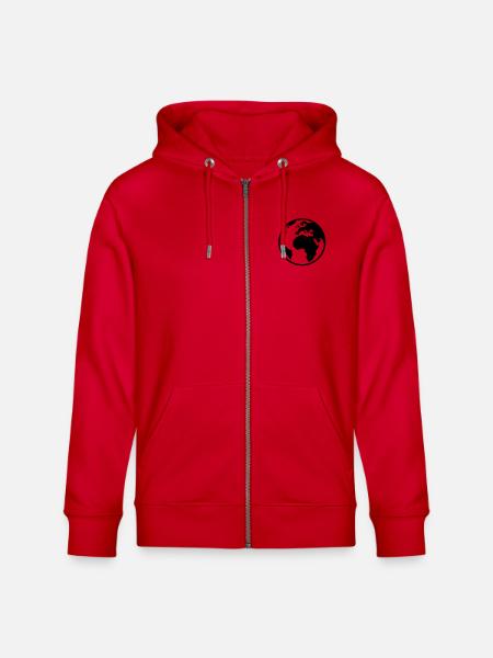 Terre - Monde - Globe - 1C - Veste à capuche bio CULTIVATOR Stanley/Stella Unisexe - rouge