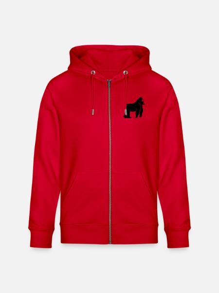 gorilla_001 - Stanley/Stella Unisex Bio-Kapuzenjacke CULTIVATOR  - Rot