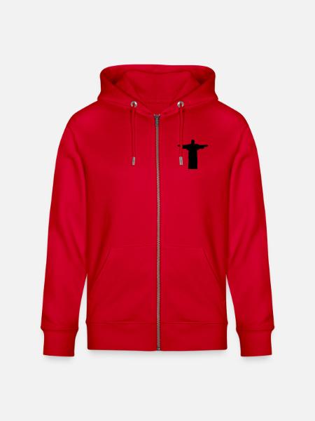 jesus_statue - Stanley/Stella CULTIVATOR  Unisex Organic Hooded Jacket - red