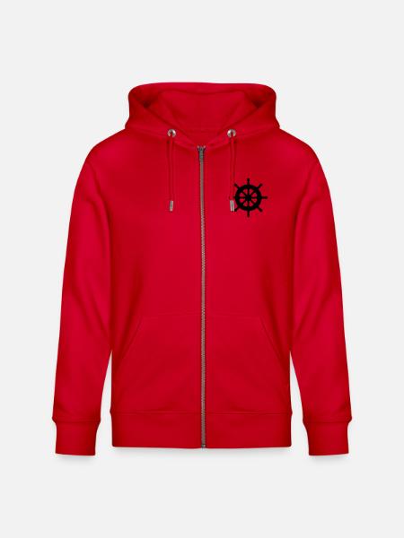 steering wheel ship 01 - Stanley/Stella CULTIVATOR Unisex Organic Hooded Jacket - red