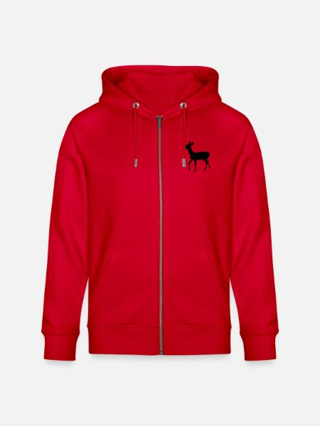 Hirschkuh - Stanley/Stella Unisex Bio-Kapuzenjacke CULTIVATOR - Rot