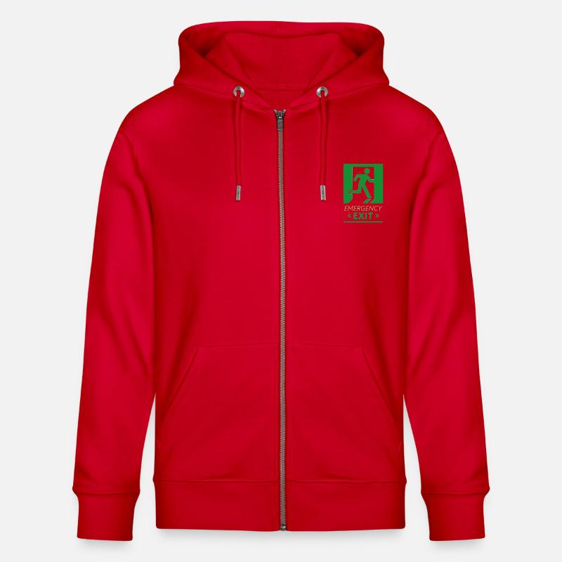 Emergency Exit Basic Green - Stanley/Stella CULTIVATOR  Unisex Organic Hooded Jacket - red