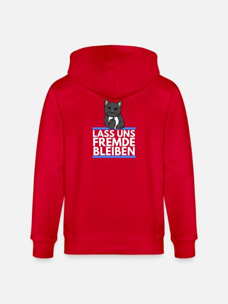 Hater Katze - Lass uns Fremde bleiben - Stanley/Stella Unisex Bio-Kapuzenjacke CULTIVATOR  - Rot