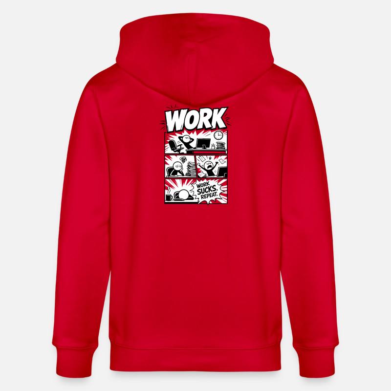 Le travail craint Repeat Comic - Veste à capuche bio CULTIVATOR Stanley/Stella Unisexe - rouge