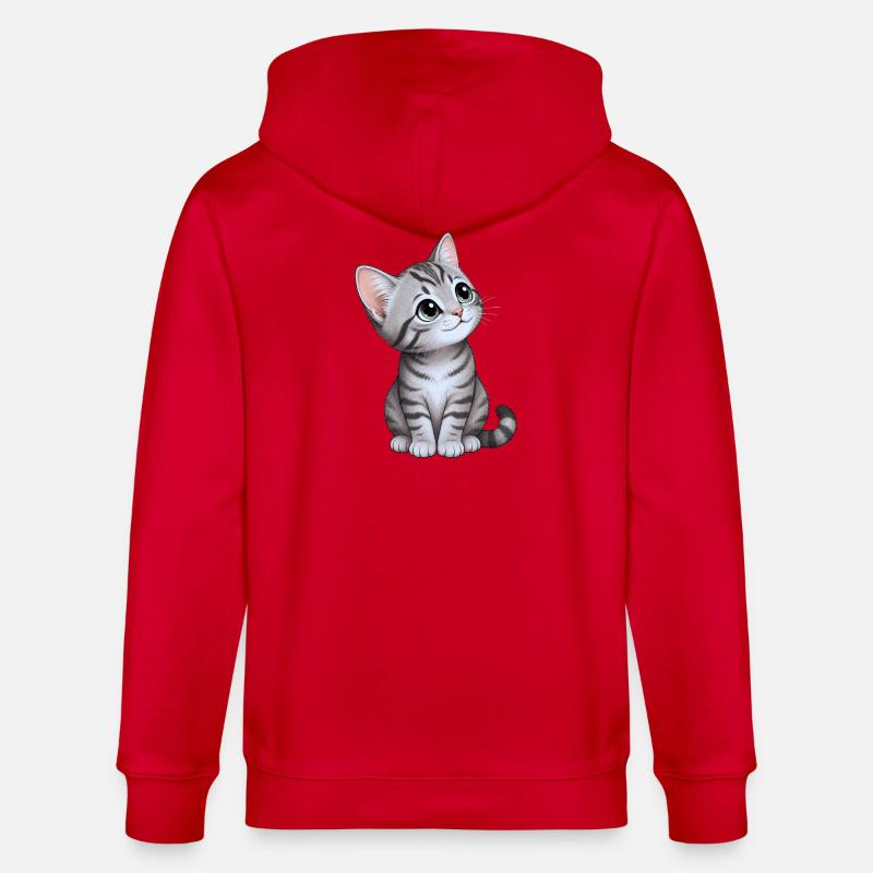 chaton mignon - Veste à capuche bio CULTIVATOR Stanley/Stella Unisexe - rouge