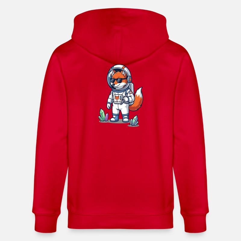 Cosmo Fox Astronaute Explorateur Spatial - Veste à capuche bio CULTIVATOR Stanley/Stella Unisexe - rouge