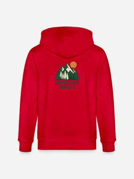 Abenteuerwald Berglandschaft - Stanley/Stella Unisex Bio-Kapuzenjacke CULTIVATOR - Rot