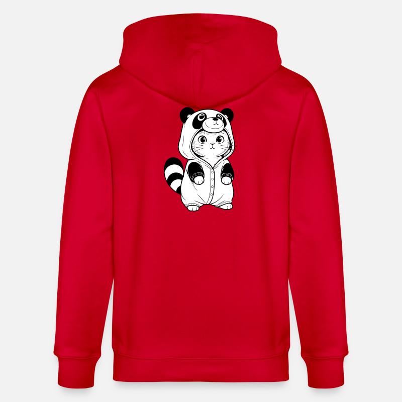 Sweat à capuche câlin Panda - Veste à capuche bio CULTIVATOR Stanley/Stella Unisexe - rouge