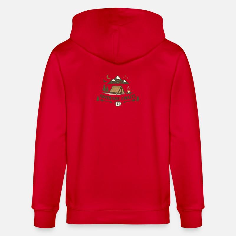 L’aventure vous attend - Veste à capuche bio CULTIVATOR Stanley/Stella Unisexe - rouge