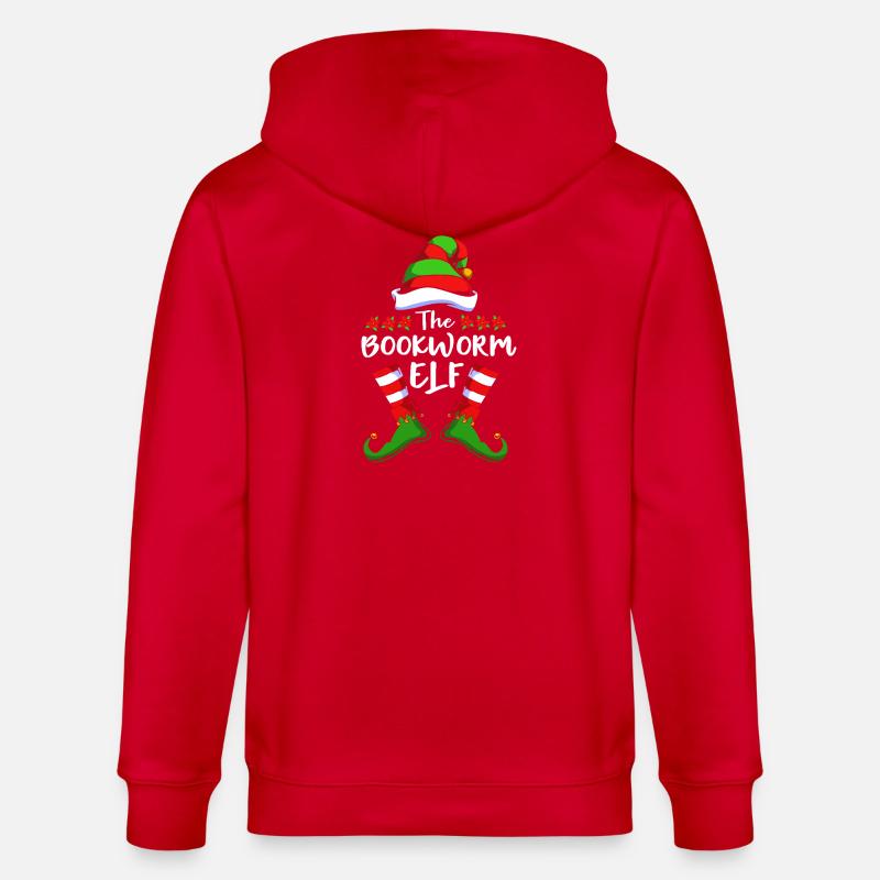 Elfe Elf Weihnachtsgeschenk Bücher Lesen - Stanley/Stella Unisex Bio-Kapuzenjacke CULTIVATOR  - Rot