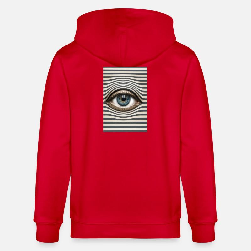 Œil contre des rayures ondulées - Veste à capuche bio CULTIVATOR Stanley/Stella Unisexe - rouge